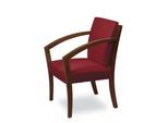 Esszimmerstuhl HOME AFFAIRE "G98 George Armlehnstuhl, Sessel, in 3 Gestellfarben Made in Italy", rot (bordeaux, nussbaum, bordeaux), B:58,5cm H:87cm T:65cm, Massivholz, Stühle, Esszimmerstuhl, Extra-confort, Fleckenabweisendes Gewebe, Massivholz