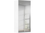Kleiderschrank "Schrank Garderobe Ankleide Schlafzimmer Flur SERINA Eyecatcher", alpinweiß, grauspiegel, B:101cm H:223cm T:61cm, Holzwerkstoff, LEGER HOME BY LENA GERCKE, Schränke, Kleiderschrank, in 6 Breiten, 3 Ausführungen und mit Front Glas oder Dekor MADE IN GERMANY