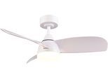 REALITY LEUCHTEN LED Deckenleuchte "HELSINKI mit Ventilator, Deckenventilator mit Licht inkl Fernbedienung", weiß (weiß matt), 1, Ø 90cm H: 40cm, 1 Stk., Leuchten, 6 Geschwindigkeiten höhenverstellbar Vor-& Rücklauf dimmbar Nachtlicht, LED Deckenleuchte