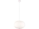 REALITY LEUCHTEN Pendelleuchte "FURRY, höhenverstellbare Hängelampe mit Plüsch Lampenschirm Ø 50cm", weiß, 1, Ø 50cm H: 150cm, 1 Stk., Leuchten, exkl 1xE27 max 10W, weiße Plüsch Hängeleuchte Schlafzimmer Wohnzimmer, Pendelleuchte