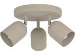 EGLO Deckenleuchte "TILSTON Spotlampe - Stahl - E14 - 3X40W - IP20", sandfarben, 3, Ø 25cm H: 21cm, 1 Stk., Leuchten, Deckenlampe, Deckenstrahler, Strahler, H21 x Ø25 cm, Deckenleuchte
