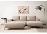 Sitzgruppe HOME AFFAIRE "TVINNU, Polsterecke L-Form, Schlaffunktion, mit Hocker", beige (hellbeige), B:275cm H:83cm T:173cm, Sitzmöbel-Sets, Sitzgruppe, Set, stellbar zum Schlafsofa (Krokodilverbinder)