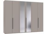 Drehtürenschrank WIMEX "London in den Breiten 180cm, 225cm und 270cm erhältlich, inkl. Spiegel", saharagrau, griffe grafit, B:270cm H:208cm T:58cm, Holzwerkstoff, Schränke, Drehtürenschrank, Kleiderschrank wahlweise mit Basic- o. Premium-Ausstattung erhältlich