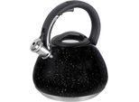 Wasserkessel RESTO KITCHENWARE "Lyra, Flötenkessel 2,7 l mit wärmespeicherndem Boden im Geschenkkarton", schwarz, H:24cm Ø:19,5cm, Töpfe, Wasserkessel, mit ergonomischem, wärmeableitenden Bakelit-Griff