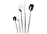 Besteck-Set "Lotus, wahlweise als 24-, 30- oder 60-teiliges Set erhältlich", silber (silberfarben), 30 tlg., Chromnickelstahl 18/10, PICARD & WIELPÜTZ SOLINGEN, Essbesteck-Sets, Besteck-Set, modernes und außergewöhnliches Design