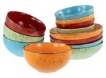 Schale CREATABLE "Nature Collection, Bowl Set 12-tlg", orange (mediterran), Steinzeug, Schüsseln, Schale, Handwerklicher Look, Vintage