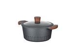Kochtopf RESTO KITCHENWARE "Capella, Schmortopf antihaftbeschichtet und spülmaschinenfest", schwarz (schwarz, matt), H:11,5cm L:34,5cm Ø:24cm, Töpfe, Kochtopf, mit Glasdeckel und stoßdämpfendem Silikonrand, im Geschenkkarton