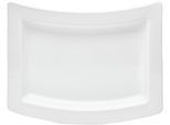Servierplatte VAN WELL "Platte curved, 27,5 cm, 4 Stück", weiß, B:27,5cm H:3cm L:36,5cm, Steingut, Servierplatten, Servierplatte, spülmaschinen- und mikrowellengeeignet