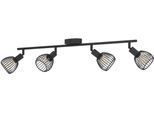 EGLO Deckenleuchte "Sonnino Deckenlampe 4-fach, schwenkbare Spots, Metall, Deckenspot, E14", schwarz, 4, H: 18,5cm, 1 Stk., Leuchten, Spot - L78 x B10 x H18,5 cm - schwarz - 4X40W exkl., Deckenleuchte