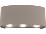 PAUL NEUHAUS LED Wandleuchte "CARLO", beige (sand), 6, H: 8cm, 1 Stk., Leuchten, IP54, Für Innen und Außen, Lichtstrahl nach oben und unten, LED Wandleuchte