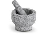 Mörser ZELLER PRESENT "& Stößel-Set, Granit, grau", grau, H:10cm Ø:14cm, Granit, Mörser, Mörser, natürliches Material, 2,9 kg, 330 ml