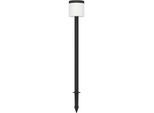 LED Solarleuchte EGLO "Pantete Solarleuchte, Außenlampe mit Erdspieß, Stehlampe außen, IP44", schwarz-weiß (schwarz), H:115cm Ø:17,5cm, Leuchten, LED Solarleuchte, Solarleuchte - H115 x Ø17,5 cm - schwarz - 7,5W inkl.