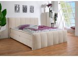 Boxbett HOME AFFAIRE "Hanelore inkl. Bettkasten und Topper", beige, B:172cm L:220cm, Komplettbetten, Boxbett, Boxbett mit Bettkasten und Fußteil, inkl. Topper