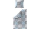 Bettwäsche BIERBAUM "3092", bleu, B/L: 155cm x 220cm, 1 Stk., 1 Stk., Biber, B/L: 80cm x 80cm, 2 Stk., Biber, Obermaterial: 100% Baumwolle, Bettwäsche, Bettwäsche, Biber, 100 % Baumwolle, pflegeleicht, kuschelig weich
