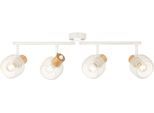 BRILLIANT Deckenstrahler "Giada", weiß (weiß, holz), 4, H: 17cm, 1 Stk., Leuchten, 74 cm, 4 x E14, Köpfe schwenkbar, Metall/Holz, weiß/natur, Deckenstrahler