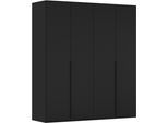 Kleiderschrank "Schrank Garderobe Ankleide Schlafzimmer Flur SERINA Eyecatcher", schwarz, B:201cm H:223cm T:61cm, Holzwerkstoff, LEGER HOME BY LENA GERCKE, Schränke, Kleiderschrank, in 6 Breiten, 3 Ausführungen und mit Front Glas oder Dekor MADE IN GERMANY