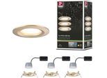 PAULMANN LED Einbauleuchte "LED Einbauleuchte 3-Step-Dim Nova Coin IP44 rund 74mm Gold matt", gold (goldfarben), 3, Ø 7,4cm H: 2,2cm, 3 Stk., Leuchten, mehrere Helligkeitsstufen, LED Einbauleuchte
