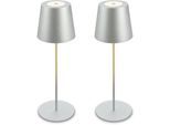 LED Außen-Tischleuchte BRILONER LEUCHTEN "KIKI 7808024", chrom, matt, Leuchten, LED Außen-Tischleuchte