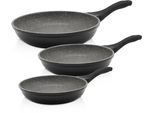 Pfannen-Set KRÜGER "Barcelona", schwarz, Pfannen, Pfannen-Set, Ø 20/24/28 cm, Induktion