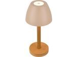 BRILONER LEUCHTEN LED Außen-Tischleuchte "SERINA WOOD 7661011", beige, Leuchten, LED Außen-Tischleuchte