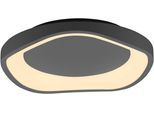 LED Deckenleuchte "MONTA", grau (schwarz), 1, Ø 40cm H: 7,5cm, 1 Stk., SCHÖNER WOHNEN-KOLLEKTION, Leuchten, SCHÖNER WOHNEN Kollektion, 3-Stufen Dimmer, Memoryfunktion, LED Deckenleuchte