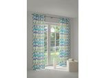 Vorhang WIRTH "Berlare", blau, B:132cm H:405cm, Jacquard, Baumwolle, Polyester, Gardinen, Vorhang
