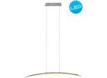 NÄVE LED Pendelleuchte "Surf", grau (chrom), 1, H: 120cm, 1 Stk., Leuchten, chromfarben, dimmbar mit Phasenan- und -abschnitt Dimmer, L: 100cm, LED Pendelleuchte