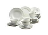 Creatable Kombiservice Maria Theresia, Weiß, Keramik, 30-teilig, 200 ml,200 ml, Essen & Trinken, Geschirr, Geschirr-Sets, Kombiservice