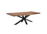 Landscape Couchtisch, Schwarz, Akazie, Holz, Metall, Akazie, massiv, rechteckig, X-Form, 75x45x125 cm, Wohnzimmer, Wohnzimmertische, Couchtische, Couchtische Metall