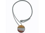 Kette mit Anhänger STEUER "Moderner Metallanhänger an Longkette, tricolor", silber (silbergrau), Halsketten, Damen, 100cm, Metall, L: 100 B: 1,5mm, matt, B:1,5mm