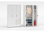 Mehrzweckschrank HOME AFFAIRE "JOLLY, Stauraumschrank, Breite 107 cm, Höhe 178 cm", weiß hochglanz, B:107cm H:178cm T:36cm, FSC-zertifizierter Holzwerkstoff, Schränke, Mehrzweckschrank, 3 Türen,1 kl.+3 große Böden,1 Auszugsstange,Schrank Hochglanz lackiert
