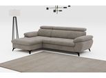 Ecksofa COTTA "Hudson L-Form, B: 261 cm", grau (elephant), B:261cm T:166cm, Sofas, Ecksofa, mit Kopfteilverstellung, optional Bettfunktion & Bettkasten