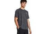 Trainingsshirt UNDER ARMOUR "UA TECH TEXTURED SS", Herren, Gr. L, schwarz,, weiß, Obermaterial: 100% Polyester, normal, Rundhals, Shirts, normale Schnittform, Kurzarm, sportlicher Stil, Rundhalsausschnitt