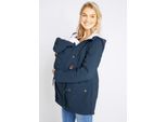 bonprix 3-in-1 kuschelig gefütterte Umstands- und Tragejacke, blau, Gr.50, Kuschelige Umstandsjacke mit Teddyfutter für die Schwangerschaft und danach