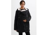 bonprix 3-in-1 kuschelig gefütterte Umstands- und Tragejacke, schwarz, Gr.52, Kuschelige Umstandsjacke mit Teddyfutter für die Schwangerschaft und danach