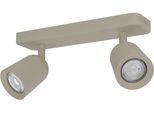 EGLO Deckenleuchte "CAMALDOLI Spotlampe - Stahl - GU10 - 2X10W - IP20", beige (sandfarben), 2, H: 11,5cm, 1 Stk., Leuchten, Wandleuchte, Wandspot, schwenkbar, Strahler, L30 x B4,5 x H11,5 cm, Deckenleuchte