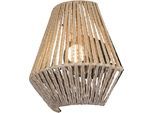 REALITY LEUCHTEN LED Wandleuchte "LIRA, Akku Wandlampe, USB Ladeanschluss, 1,5W 140 Lumen 3000K warmweiß", braun, 1, H: 19cm, 1 Stk., Leuchten, Lampenschirm aus Papiergarn, Touchdimmer, max 8h Akkulaufzeit, LED Wandleuchte