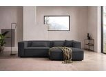 Ecksofa "PIARA mit Kedernaht, Cord, Leinenoptik o. Strukturstoff, Couch, L-Form", anthrazit, B:267cm H:66cm T:167cm, 100% Polyester, LEGER HOME BY LENA GERCKE, Sofas, Ecksofa, wahlweise Ottomane rechts/links, schwarze Füße, bequemer Sitzkomfort