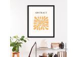 Bild QUEENCE "Abstract", orange (farbe rahmen: schwarz, farbe bild(er): orange, beige), B:30cm H:40cm, Acrylglas, Holz, Papier, Bilder, Bild, gerahmt