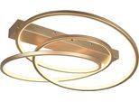TRIO LEUCHTEN LED Deckenleuchte "DARVIN, LED Deckenlampe 34W 4500 Lumen, dimmbar Lichtfarbe einstellbar", gold (goldfarben), 1, H: 16cm, 1 Stk., Leuchten, CCT 2300/3000/4000K warmweiß-kaltweiß, Deckenlampe Büro Wohnzimmer, LED Deckenleuchte