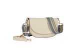Satteltasche GABOR "Linda Summer", Damen, Gr. B/H/T: 25,5cm x 16,5cm x 9cm, sanftes weiß, Lederimitat, clean, gepflegt, unifarben, Taschen Satteltasche, Damen Umhängetasche, Schultertasche mit dezentem Logo