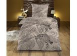 Bettwäsche KINZLER "Mikrofaser Fleece", beige (leopard dschungel), B/L: 135cm x 200cm, 1 Stk., 1 Stk., Polyester, B/L: 80cm x 80cm, 2 tlg., Polyester, Obermaterial: 100% Polyester, Bettwäsche, Bettwäsche, besonders weich, verschiedene Designs