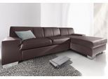 Ecksofa DOMO COLLECTION "Star, zeitlose Formensprache, elegante Optik, Breite 248cm, L-Form", braun (dunkelbraun), B:248cm H:74cm T:150cm, Softlux-Kunstleder;Primabelle-Microfaser;Struktur (90% Polyester und 10% Polyacryl), Sofas, Ecksofa, wahlweise mit Bettfunktion