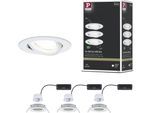 PAULMANN LED Einbauleuchte "LED Einbauleuchte Nova Coin rund 84mm 50", weiß, 3, Ø 8,4cm, 3 Stk., Leuchten, LED Einbauleuchte