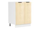 Unterschrank VCM "Küchenschrank 60 cm Unterschrank Drehtüren Fasola", braun (weiß, honig, eiche), B:60cm T:46cm, Obermaterial: 100% Holz Wood., Schränke, Unterschrank