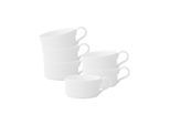 Tasse VILLEROY & BOCH "Teetassen Modern Grace 150 ml 6er Set weiß", weiß, Porzellan, Trinkgefäße, Tasse