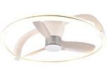 REALITY LEUCHTEN LED Deckenleuchte "STOCKHOLM mit Ventilator, Deckenventilator mit Licht inklFernbedienung", weiß (weiß matt), 1, Ø 73,5cm H: 23cm, 1 Stk., Leuchten, 6 Geschwindigkeiten Timer Vor- & Rücklauf LED dimmbar CCT Nachtlicht, LED Deckenleuchte