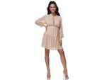 RAYSHYNE Damen Romantisches Sommer Mini Tunika Kleid mit Borte RS17