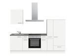 Küchenzeile NOBILIA "Touch I", weiß (küche: weiß, korpus: alpinweiß, arbeitsplatte: beton schiefergrau nachbildung), B:270,3cm H:216,6cm T:60cm, Komplettküchen-Sets, Küchenzeile, vormontiert, Ausrichtung wählbar, Breite 270 cm, wahlw. mit E-Geräten