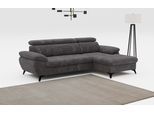 Ecksofa COTTA "Hudson L-Form, B: 261 cm", grau (graphite), B:261cm T:166cm, Sofas, Ecksofa, mit Kopfteilverstellung, optional Bettfunktion & Bettkasten